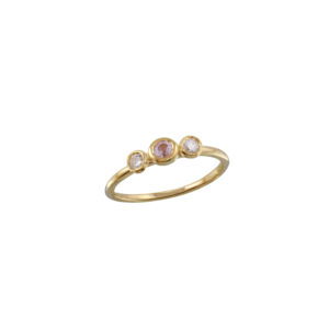 Pink Sapphire & Diamond Trio Ring