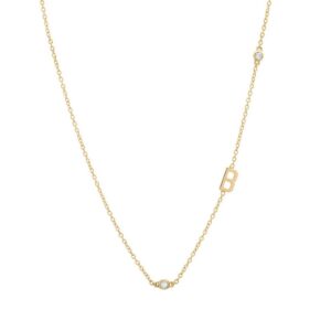 Initial & Diamond Bezel Necklace