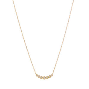 Diamond Bezel Curved Bar Necklace