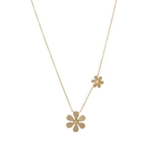 Double Diamond Flower Necklace