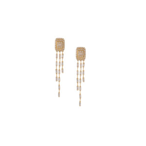 Pave & Baguette Diamond Fringe Studs