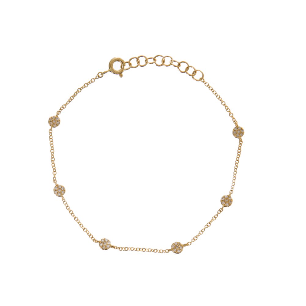 Mini Pave Discs Bracelet - Moondance Jewelry Gallery