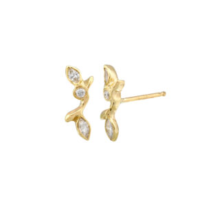 Marquise Diamond Leaves Stud Single