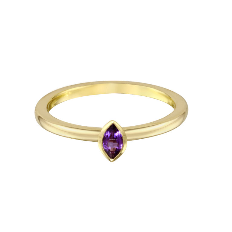 Marquise Amethyst Stacking Band