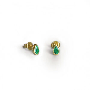 Emerald Pear Studs