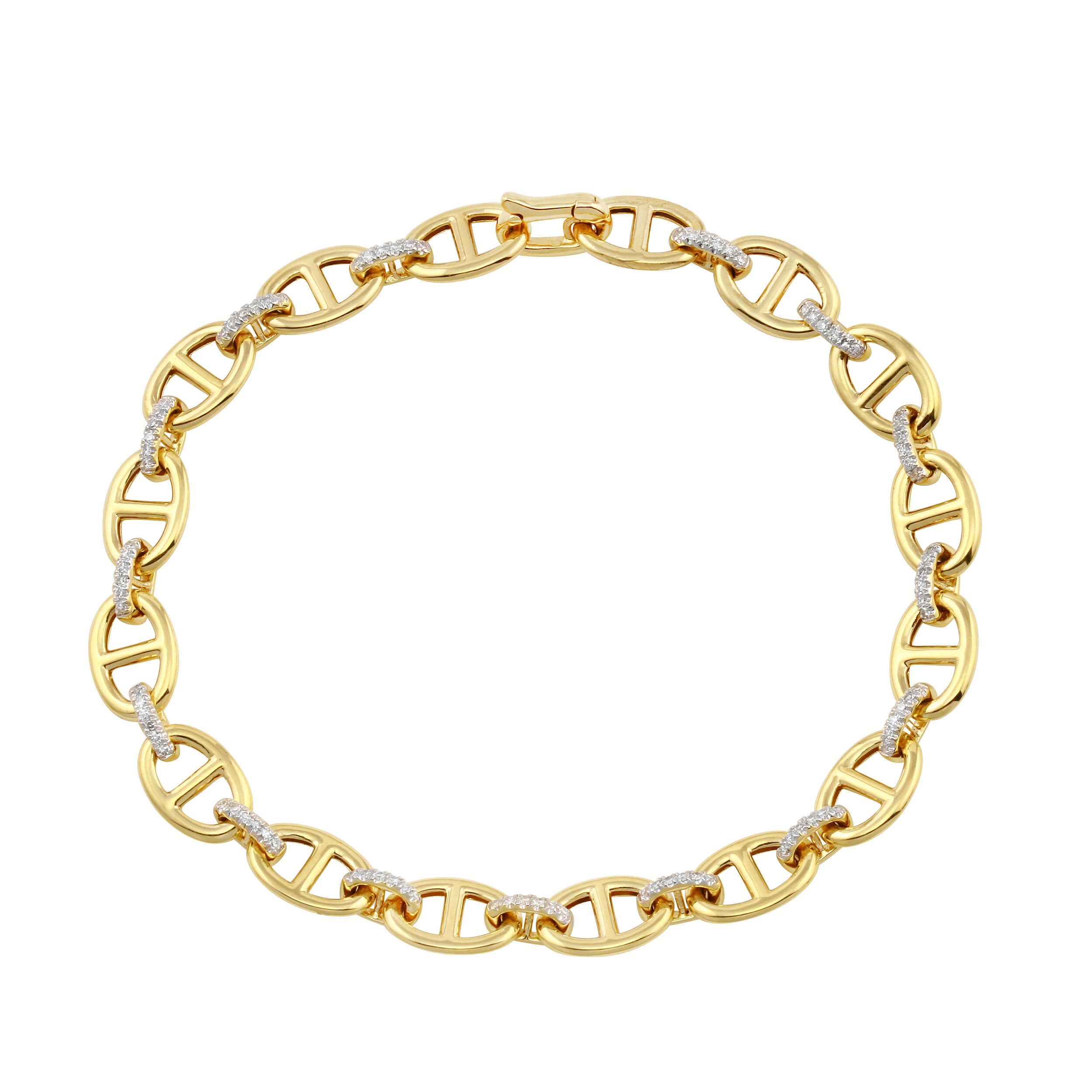 Diamond Link & Anchor Chain Bracelet - Moondance Jewelry Gallery