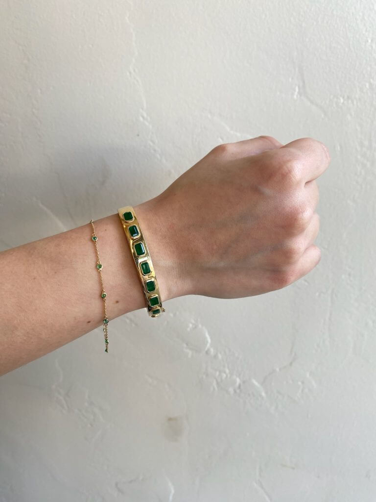 7 Emerald Bangle and Emerald by the Yard Bracelets at Moondance Jewelry Gallery