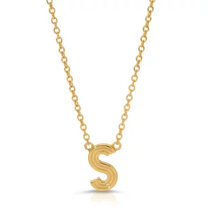 Hello Darling "S" Initial Necklace by Jurate LA