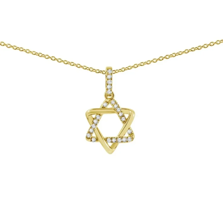 Jewish Star of David Necklace in Yellow Gold