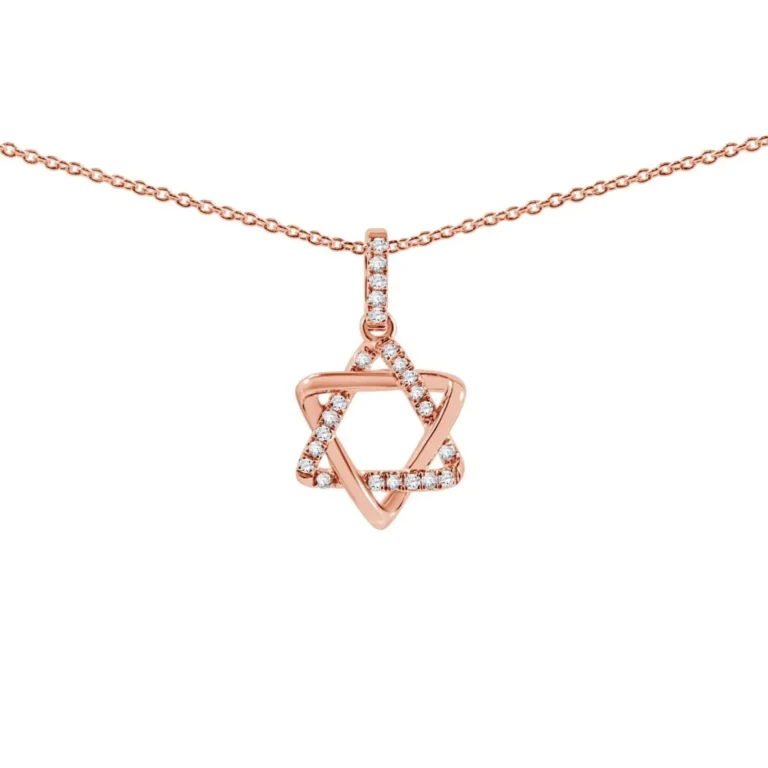 Jewish Star of David Necklace in Rose Gold