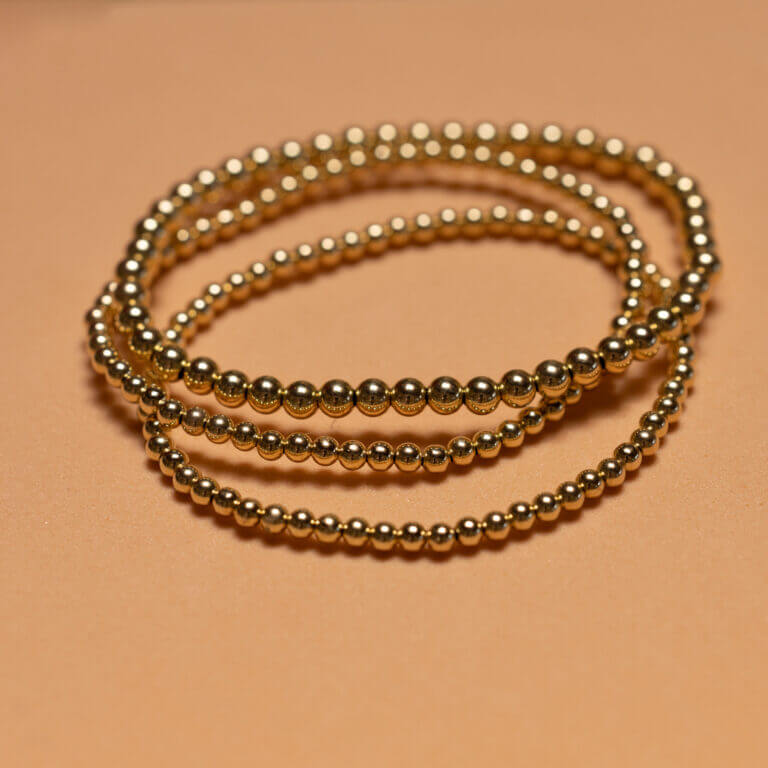 Gold Bead Bracelet (Set of 3)