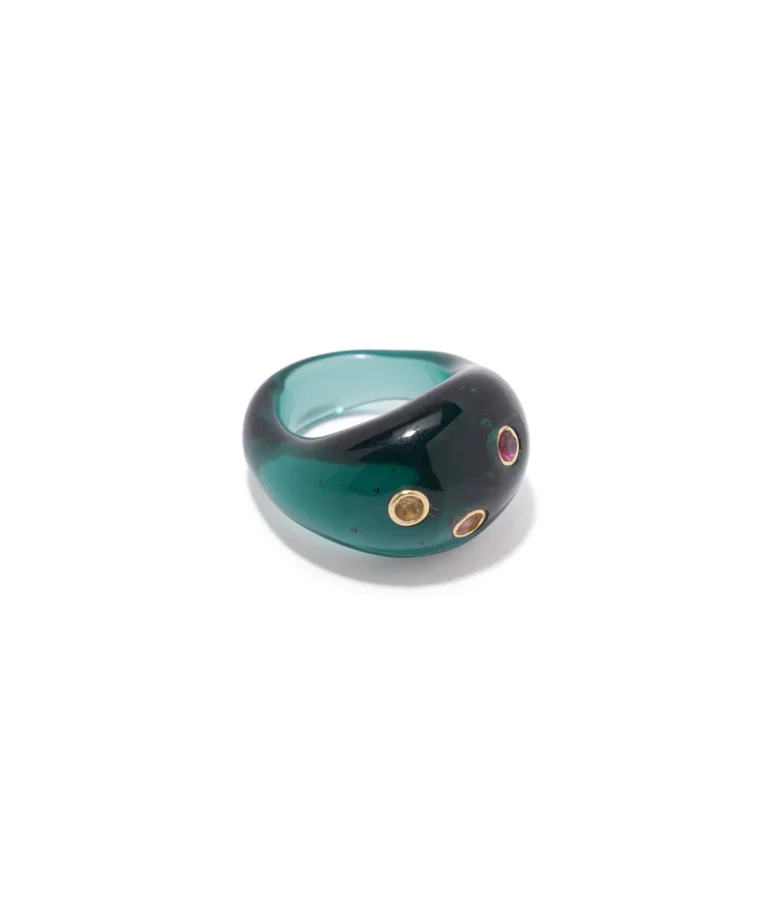 Lizzie Fortunato Monument Ring in Deep Teal