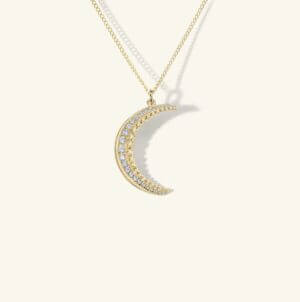 Large Crescent Diamond Charm