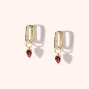 Pear Shaped Ruby Earring Charms