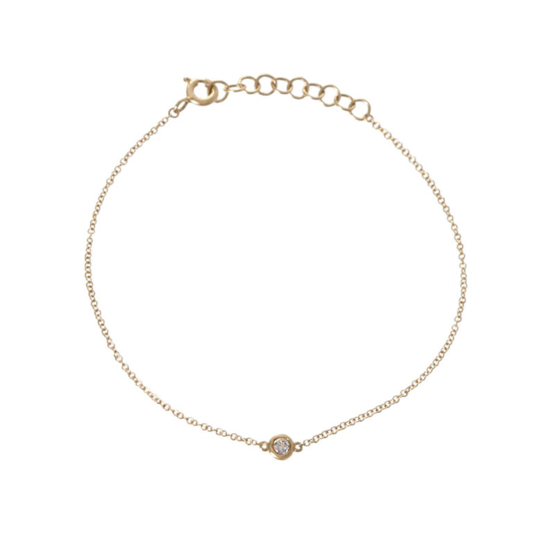 Single Bezel Diamond Bracelet in Yellow Gold from Moondance Jewelry
