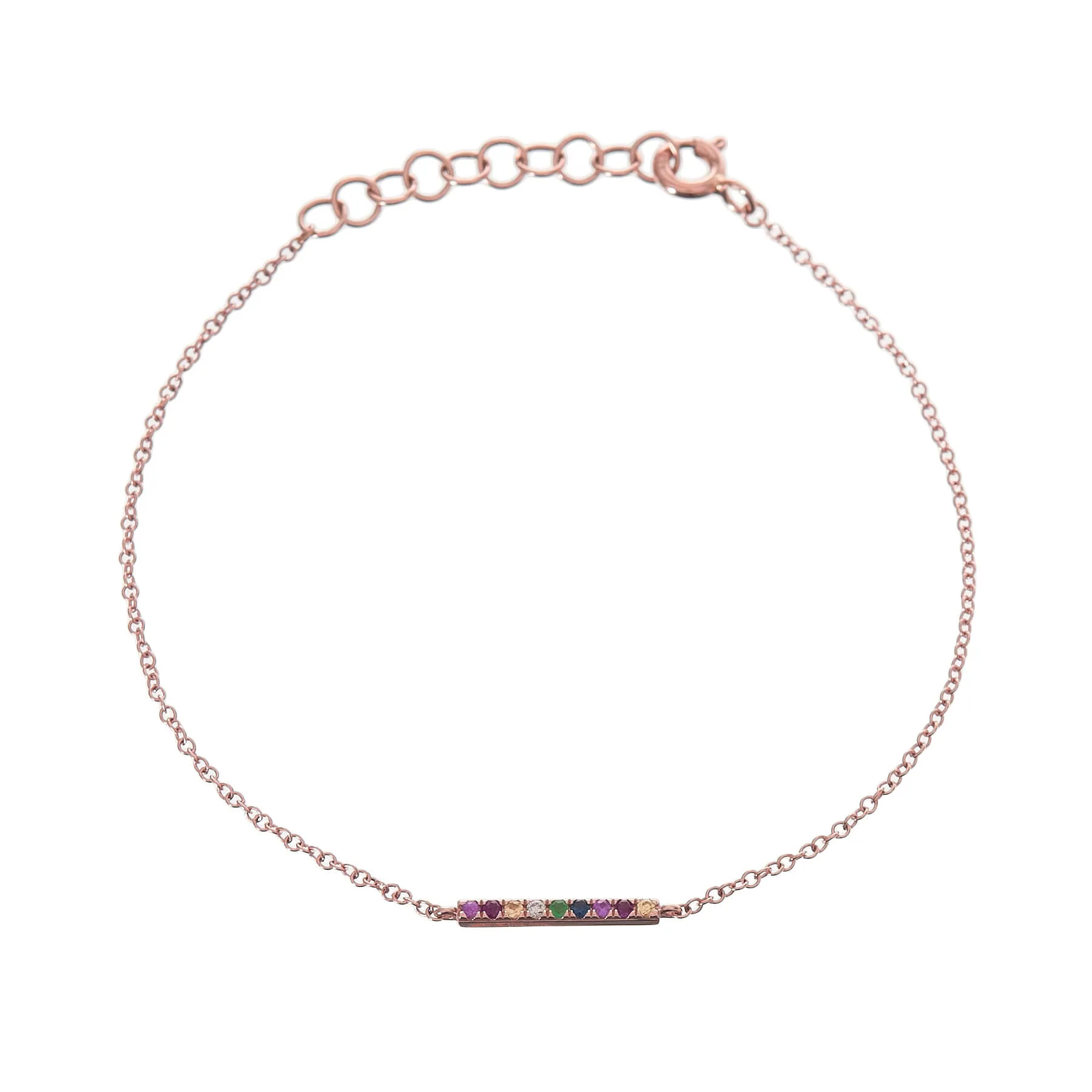 Rainbow Bar Chain Bracelet