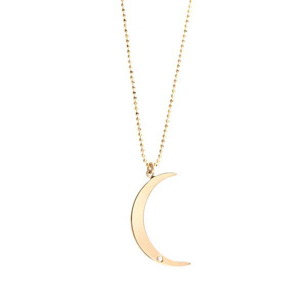 Crescent Moon with Diamond Necklace