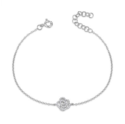 Pave Diamond Rose Bracelet