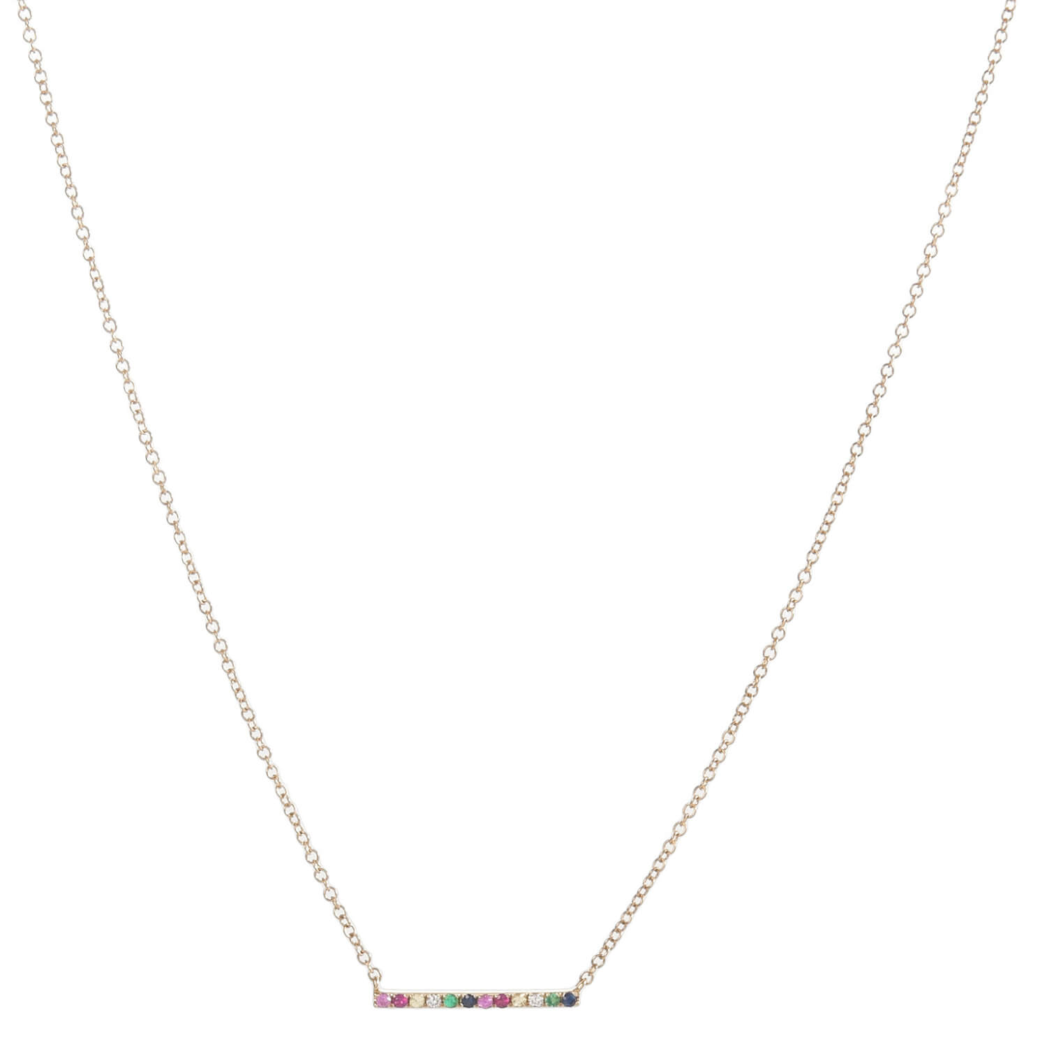 Rainbow Necklace - Rainbow Bar Necklace - Moondance Jewelry