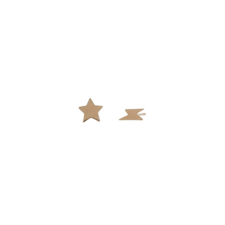 Lightning & Star Studs in Yellow Gold available at Moondance Jewelry Gallery