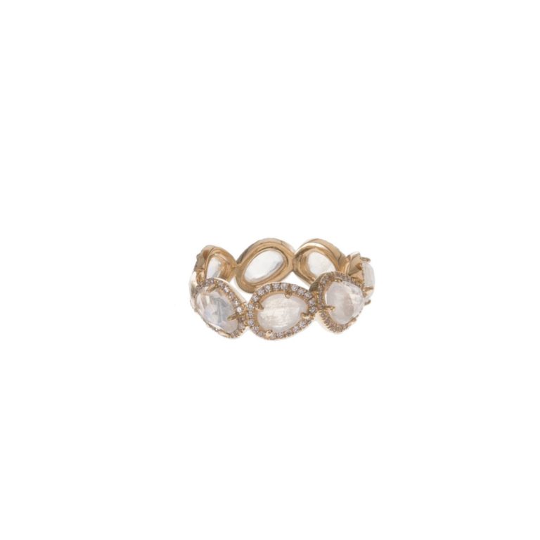 Moonstone & Pave Eternity Ring