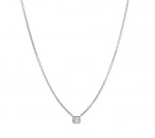 Asscher Cut Diamond Solitaire Necklace