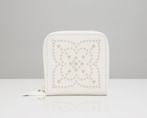 Cream Studded Jewelry Wallet