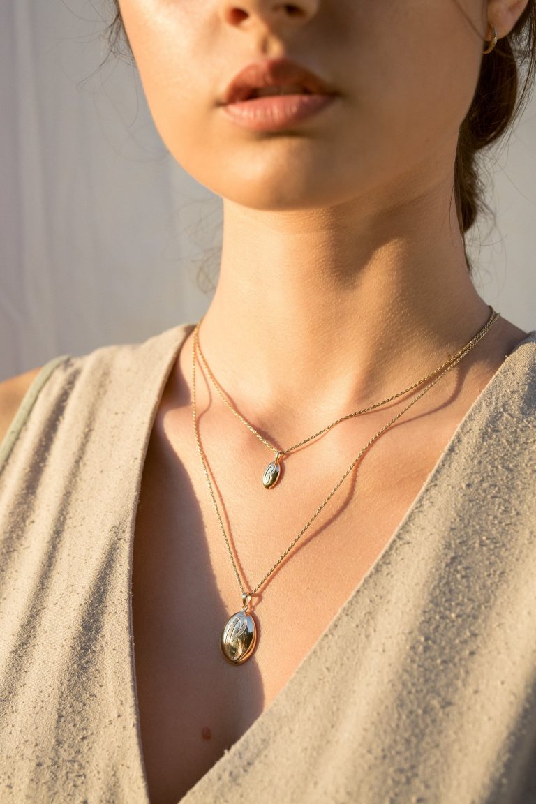 Petite Engraved Ovate Signet Necklace