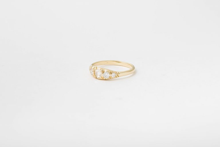 Rose cut Pave Ovate IV Ring