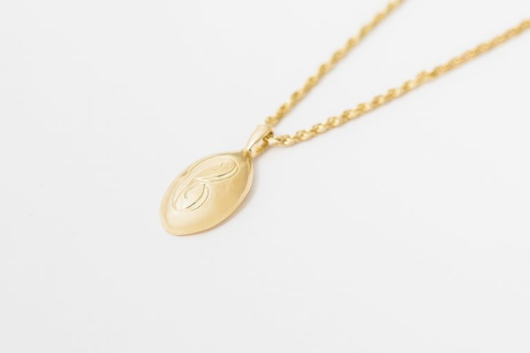 Petite Engraved Ovate Signet Necklace