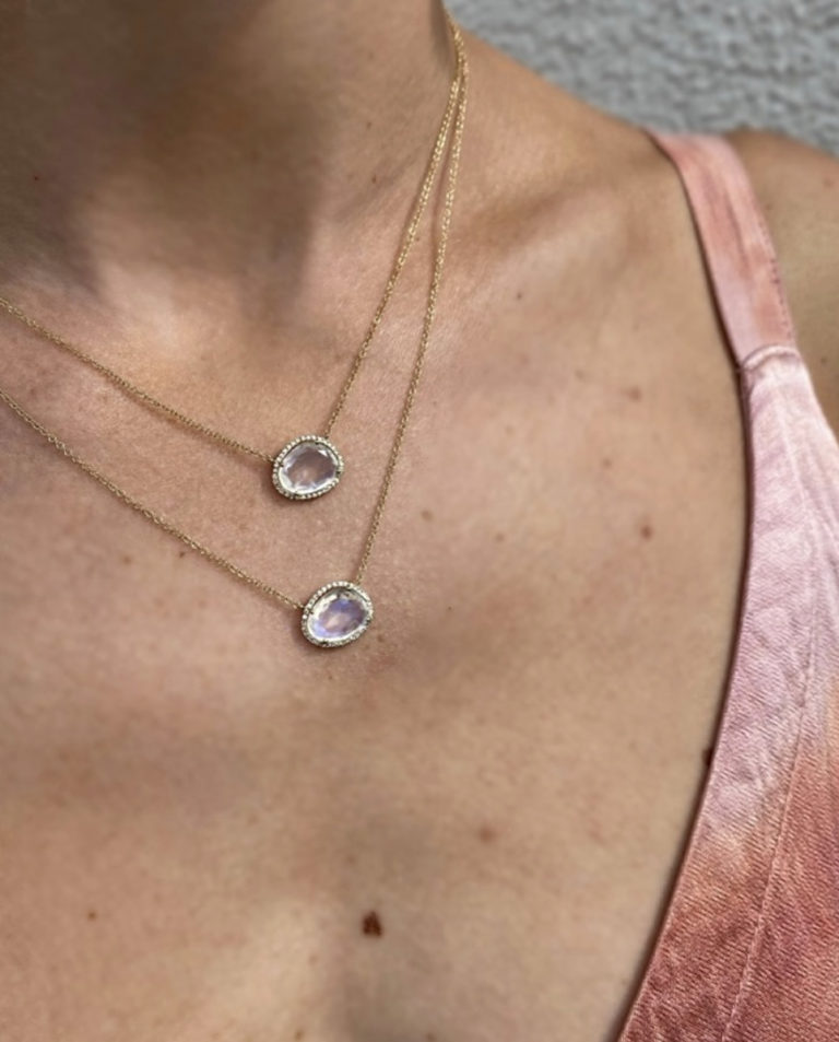 Pave Moonstone Necklace