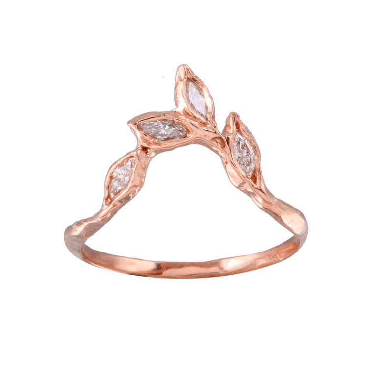 Marquis Diamond Leaf Ring