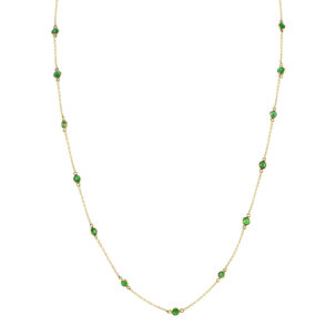 Emerald Round Bezel by the Yard Chain