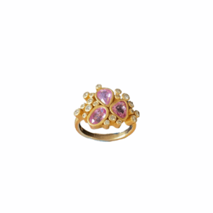 Pink Sapphire & Diamond Firework Ring