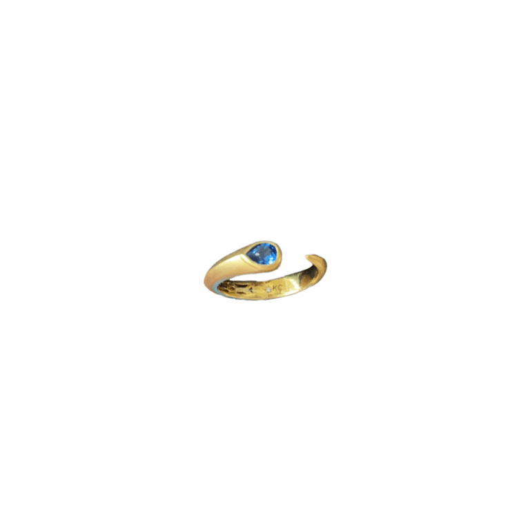 Sapphire Teardrop Open Snake Ring