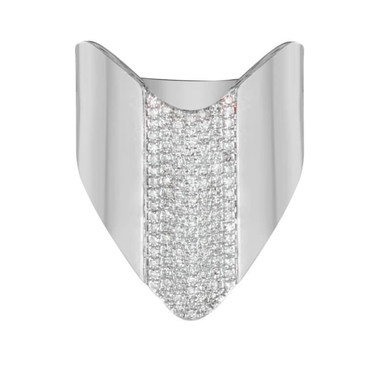 The Pave Chevron Cigar Band in White Gold