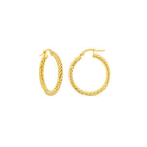 The Moondance Collection Yellow Gold Rope Twist Hoops