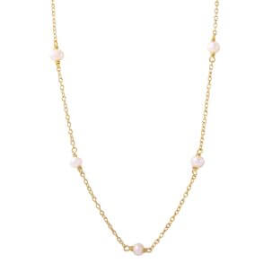 Mini Freshwater Pearl Station Necklace in Gold Vermeil