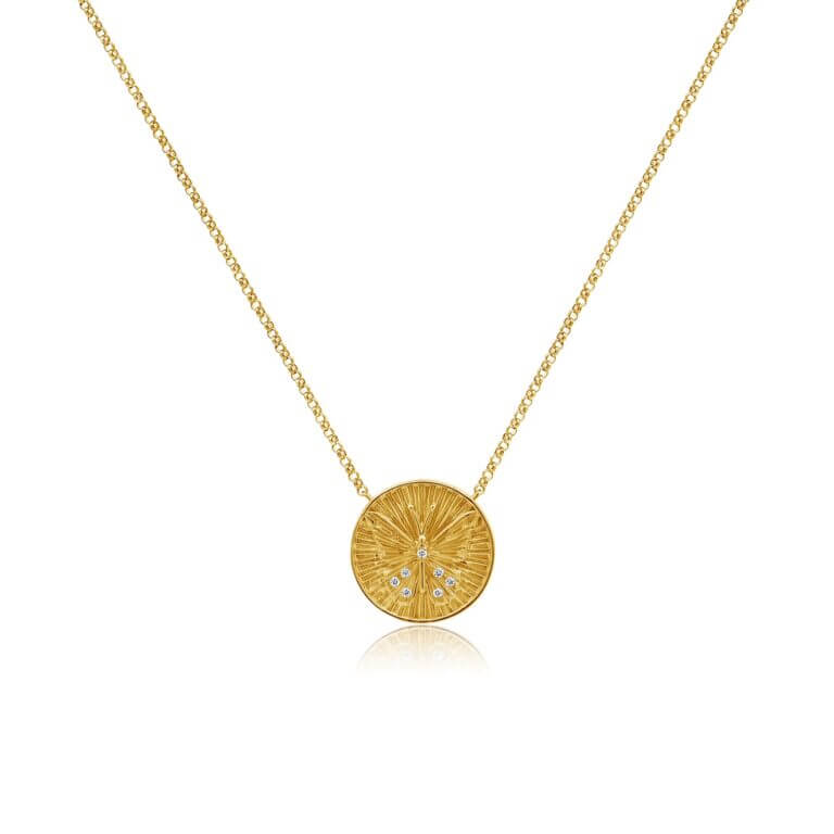 Butterfly Pleated Disc Necklace from the Moondance Collection