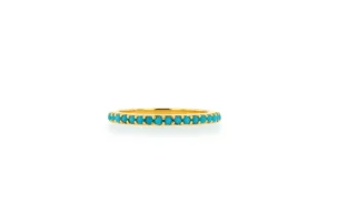 Pave Turquoise Half Eternity Band by Rachel Reid at Moondance Jewelry Gallery