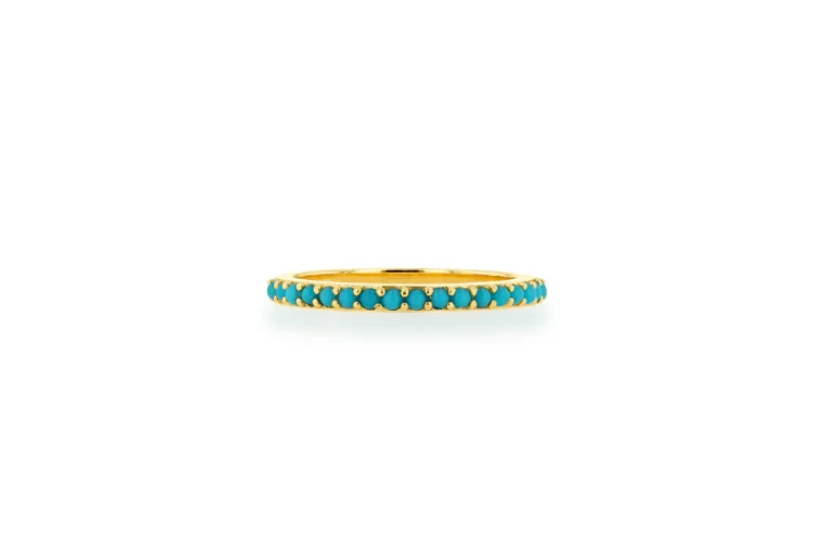 Pave Turquoise Half Eternity Band by Rachel Reid at Moondance Jewelry Gallery