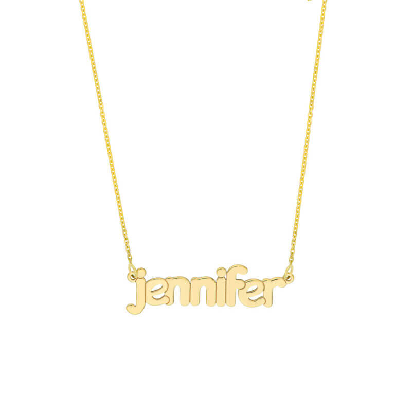 Bubble Name Plate Necklace